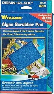 Penn Plax WZP3 Wizard Algae Scrubber Pad – for Glass Tanks – 6” x 9”