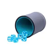 Dice Cup Set PU Leather & Felt-Lined Quiet Shaking for Yahtzee Farkle Liars