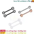 6PCS Surgical Steel Tongue Rings Nipple Barbells Body Piercing Jewellery