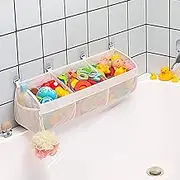 Austion Original 3 Compartment Horizontal Large Openings Bath Toy Organizer for Tub, Capacity Upgrade Bath Toy Storage and Holder, Bathtub Toy Holder for Easy Access and Sorting of Toys.