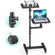 Projector Stand Tripod: 2 Shelves Mobile Laptop Cart Adjustable Height 45 to ...