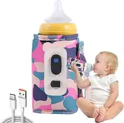 Nixiara Portable Feeding Bottle Warmer - Digital USB Bottle Warmer Milk Warmer - 5 Gear Temperature Heat Keeper Adjustable Bottle Bag for Kids & Milk Bottle
