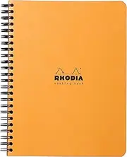 RHODIA 19341C - Spiral Notebook (Full Bound) Meeting Book - A5+ - Pre-Printed Date/Notes/Action - 160 Detachable Pages - White Clairefontaine Paper 90 g/m Random Colour Black or Orange