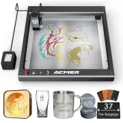 ACMER P2 33W Laser Engraver Cutter Engraving at 24000mm/min Cut 25mm Acrylic iOS Android App Control No DIY No Installat