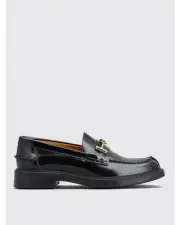 Tod's Gommino Leather Loafers Metal TBar Women Black