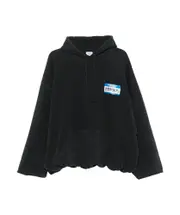Vetements My Name Sticker Printed Drawstring Hoodie S,XL,XS black