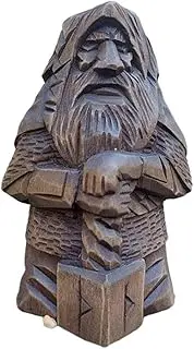 NOENNULL Odin Thor Tyr Ulfhednar Statue Norse Pagan Resin Viking Statue Gift Nordic Pagan Resin Ornaments Art Home Outdoor Garden Decoration (Thor)