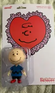 Super 7 Charlie Brown Blue Shirt Valentines Action Figure ReAction Figure New