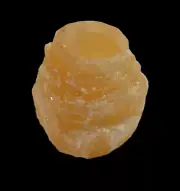 Mountain Tower Peach Orange Selenite Tea Light Candle Holder Crystal Tealight