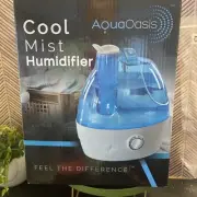AquaOasis Cool Mist Humidifier 2.2L Water Tank Quiet Ultrasonic Humidifier NIB