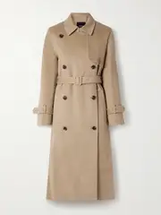 [Theory] Theory - Double-breasted Wool And Cashmere-blend Felt Trench Coat - Camel - medium medium Brown