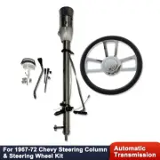 For Chevy 67-72 Plain Tilt Auto Steering Column & 14" 3 Spokes Wheel&Horn Button