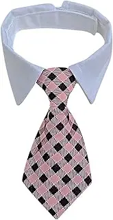 Pet Collar Animal Fashion Formal Polyester Bow Tie Dog Cat Classical Plaid Colorful Bowtie Pet Tuxedo Ties Party Dog Accessories Pet Collars (Color : B, Size : 24-30CM)