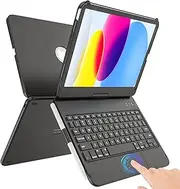 TaIYanG for iPad 10th Generation Case with Keyboard 10.9" 2022 & 11th (A16) 2025, Touch Trackpad Keyboard Case for 11/10th Generation-360° Rotate,Pencil Holder, Keyboard for iPad 10th Gen, Black