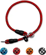 Dog Slip Collar, Reflective Nylon Martingale Chock Collar No-Pull P Collar with Sliding Stopper Training Dog Collar for Small Medium Large Dogs