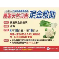 在飛比找蝦皮購物優惠-2021年8月豪雨 農委會農業天然災害 現金救助