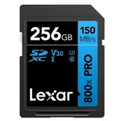 Lexar High-Performance 800x PRO 256GB SDHC/SDXC UHS-I Card BLUE Series speeds of up to 150MB/s1 shoot high-quality images and stunning 1080p Full-HD LSD0800P256G-BNNNG