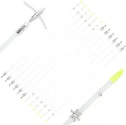 Archery Fiberglass Bowfishing Arrows Bow Fishing Hunting Arrows with Replaceable Broadheads and Safety Slides for Outdoor Hunting Fishing