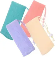 FOMIYES Soap Mesh Bag 4 Pack Soap Storage Pouches for Travel Sink Exfoliating Shampoo Bar Bag