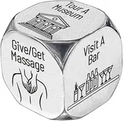 UNICRAFTALE 1Set Get-Together Activity Dice Stainless Steel Party Decision Dice Wedding Gifts with Gifts Box for Husband Wife Friend Valentines Day