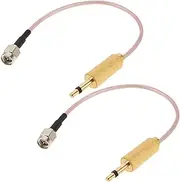 eMagTech 2 Pieces SMA Male to 3.5mm TS Male RF Jumper 50Ohm RG316 Coaxial Cable for RF Equipment Antennas Signal Analyzers