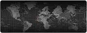 Extended Mouse Pad XXL Gaming Mouse Mat Large Desk Pad for Any Surface World Map Pattern with Non-Slip Rubber Base Computer, PC, Keyboard and Mouse Mat Black (80x30cm / 90x40cm) (80x30cm)