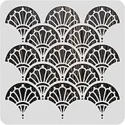 BENECREAT 12x12inch Plastic Large Modern Art Deco Stencils, Geometric Floral Pattern Painting Stencils for Walls Furniture Floors