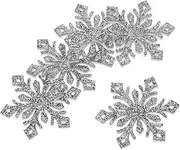 jojofuny 30pcs Snowflake Shape Hairpin Patches for Costume and Accessory Decoration Shiny Silver Snowflake Ornaments for Boys and Girls Headdresses and Crafts