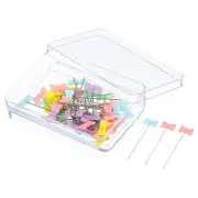 50Pcs Sewing Pins, Straight Pin with Flat Bow Tie Head, Multicolor