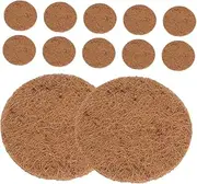 BELLIFFY 12pcs Coconut Coir Liner Bird Nesting Mats Egg Nesting Pads for Pigeons Round Flowerpot Mats for Parrots Home Garden