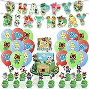 Birthday Decorations Birthday Party Supplies, Animal Themed Birthday Party Decorations Pull A Flag Cake With Balloon Decorations,Party Favor 1Set.