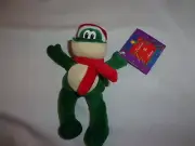 PBC nwt frog green cream santa hat new plush lovey 7"