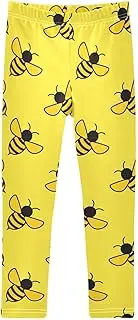 [Caihoyu] Girls' Leggings Soft Comfortable Yoga Pants Elastic Waist Kid Legging Tight 4-10T
