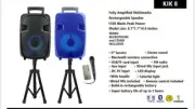 Portable 1600 Watts Peak Power 8” Speaker -KIK8 WITH STAND AND MICROPHONE