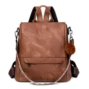 Women Backpack PU Leather Casual Shoulder Bag,Brown