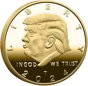 Trump 2024 Coin 47th Presidential Challenge Coin, Gold-Plated w/US Eagle Design. Commemorates Trump’s Fight for America for Collectors & Supporters. 2024 Election Keepsake.