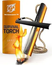 Fire Starter Survival Tool - All-in-One Patented Flint and Steel Fire Starter Kit - Ferro Rod Fire Starter with 36" Waterproof Tinder Wick Rope and Steel Fire Striker | Prepared4X