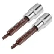 1/2-Inch Drive T30 Torx Bit Socket S2 Steel 100mm Length 2 Pcs