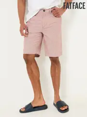 FatFace Mawes Pink Cotton Linen Chino Shorts (AJ1389) | $106
