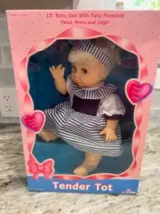 Vintage Tender Tot 13" Baby Doll Posable Head, Arms, And Legs NEW In Box