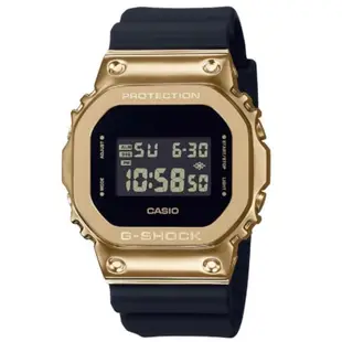 CASIO卡西歐 G-SHOCK 黑金時尚 高調奢華 金屬錶殼 經典方型 GM-5600G-9