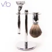 RAZOR MD - CR 17 Chrome Shave Set Made In USA, Compatible with Gillette Mach 3