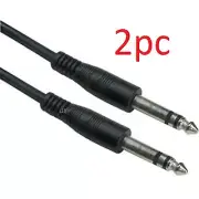 2 x 25ft 1/4 TRS stereo Pro audio Balanced patch cable instrument cord
