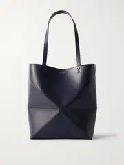 [LOEWE] LOEWE - Puzzle Fold Convertible Medium Leather Tote - Navy - One size One size Blue