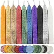 10 Pcs Assorted Colors Sealing Wax Sticks with Wicks for Letter Seal Wax Stam...