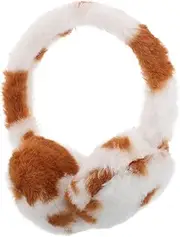 [VICASKY] Winter Ear Muffs for Women Foldable Cute Leopard Print Design Ear Protection Against Cold Weather for Outdoor Activities Travel
