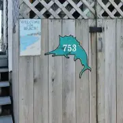 Swordfish Coastal House Number Sign by G. DeBrekht | Coastal Sea-Life Décor - MA