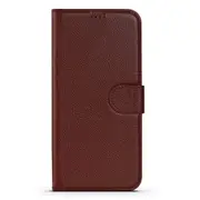 For iPhone 14 Pro Case Fashion Cowhide Genuine Leather Wallet Cover Wine Red