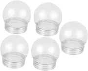 DIY Snow Globes Kit 5 Pack Plastic Craft Globes Winter Decorations Fillable Water Containers for Christmas