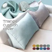 Unstuffed Fleece Sofa Triangle Back Cushion Cover Headboard Backrest Pillow Case